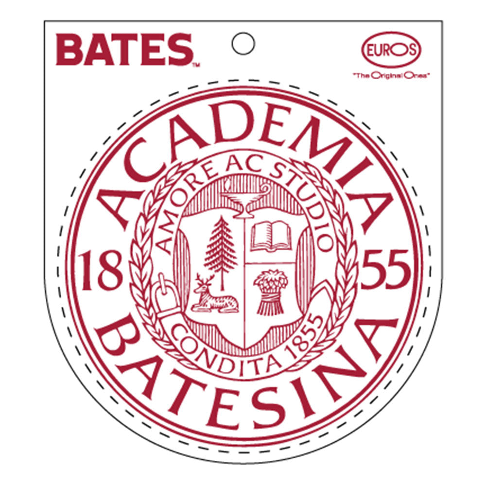 Round White Vinyl Sticker of Bates Seal